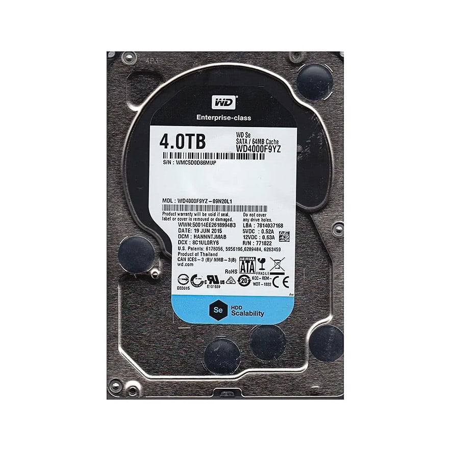 4TB WD Se Datacenter 7200 RPM WD4000F9YZ