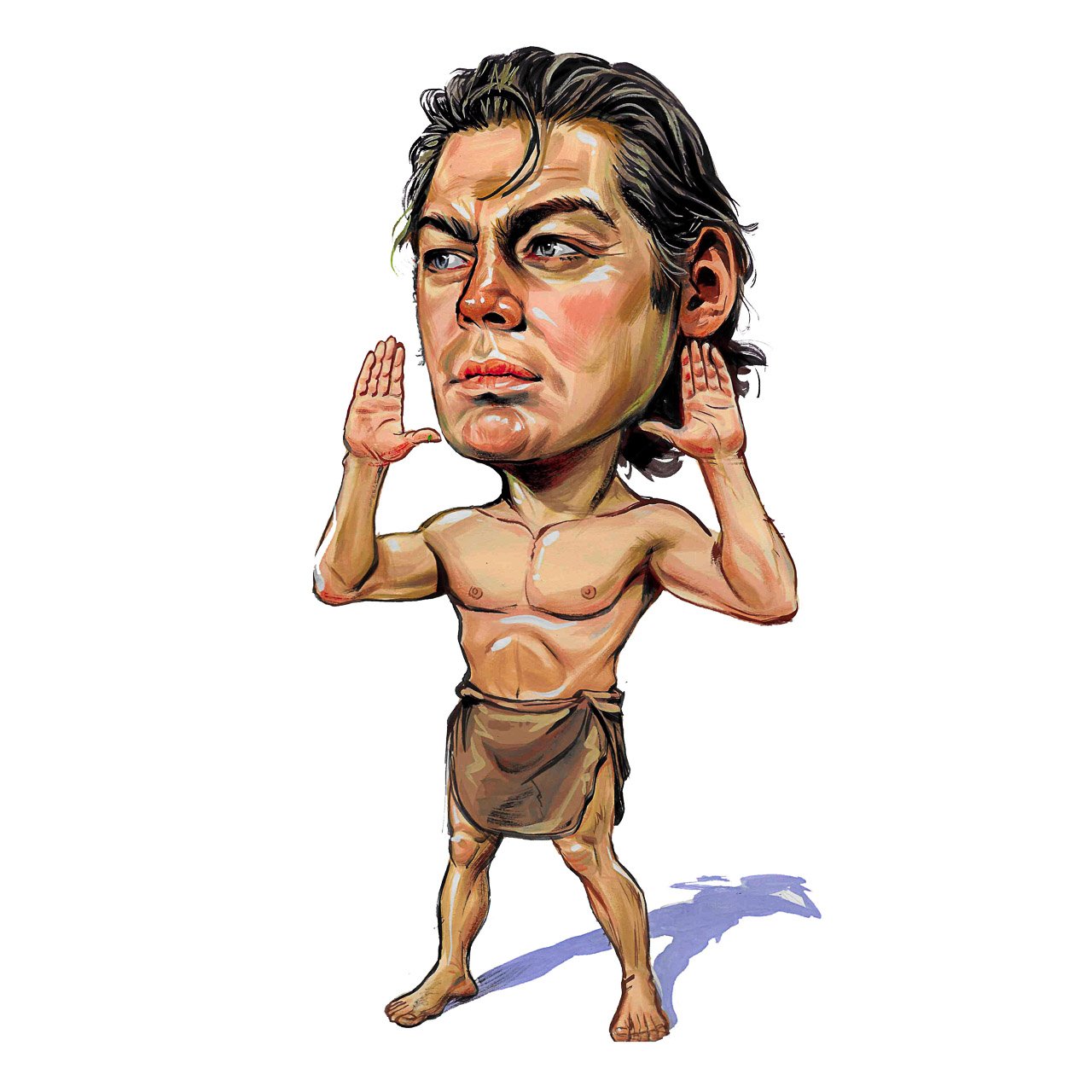 Caricature of Edgar Rice Burroughs' Tarzay Portrayed by Johnny W