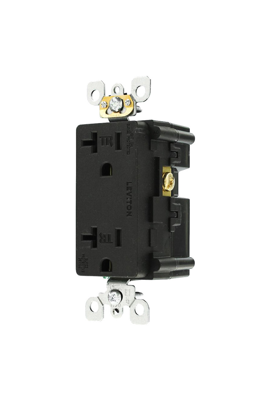 Leviton T5380-E 20 Amp, 125 Volt, Tamper Resistant, Decora Plus
