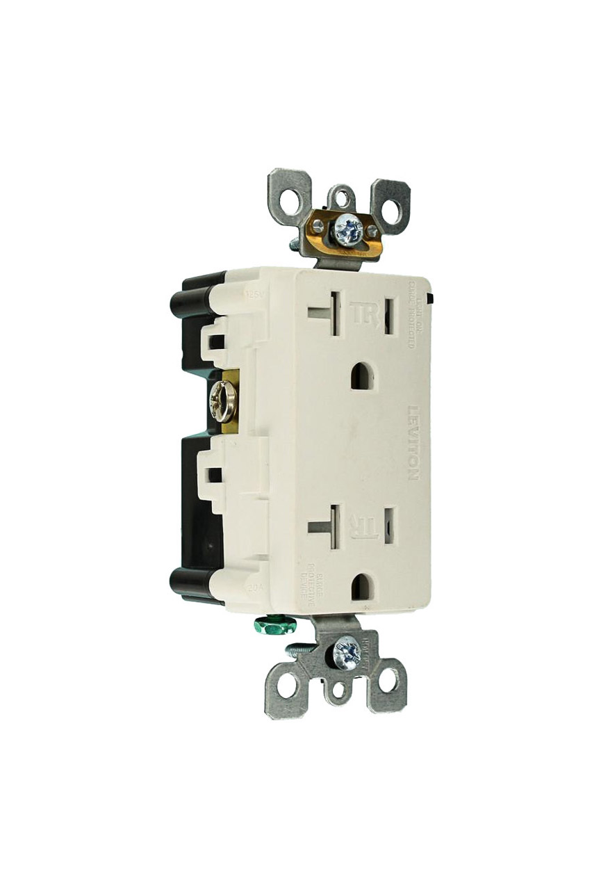 Leviton T5380-E 20 Amp, 125 Volt, Tamper Resistant, Decora Plus