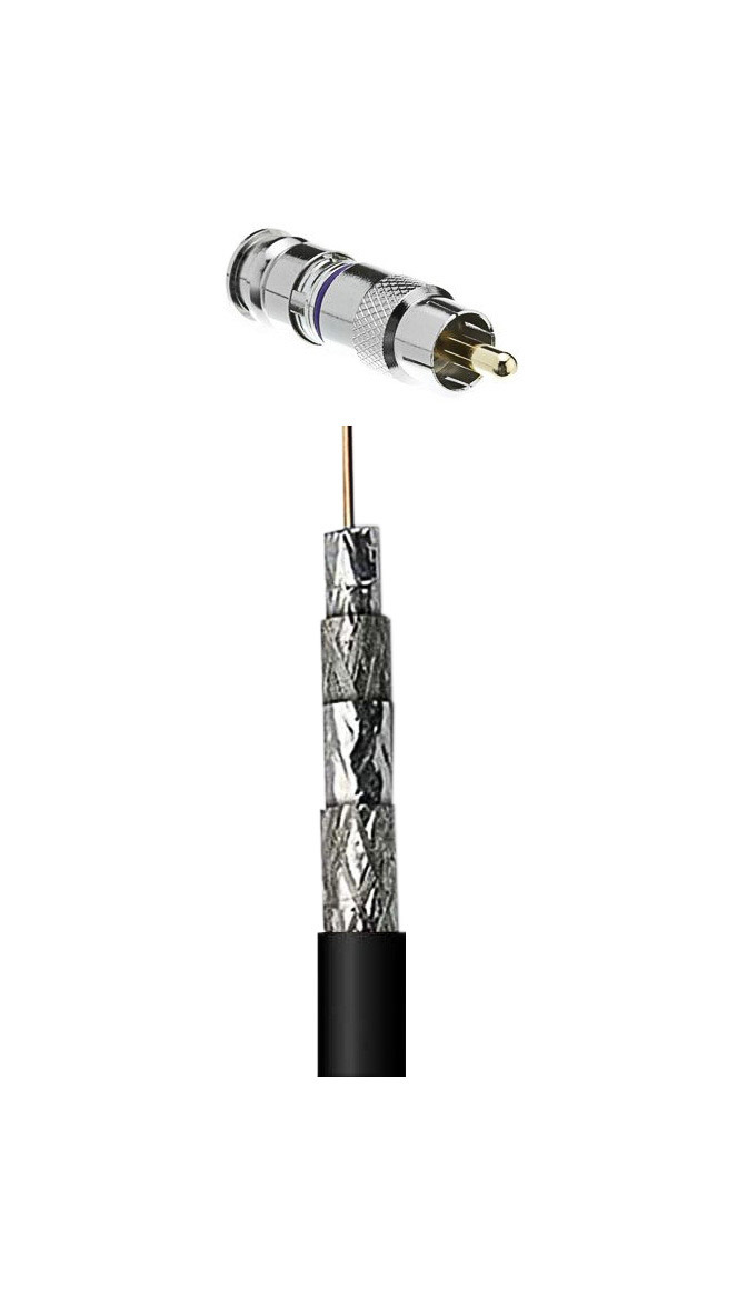 RG6 Quad 3.0GHz CMR 18AWG Solid CATV Cable for Subwoofers